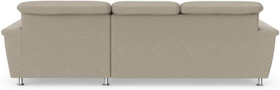 DOMO collection Hoekbank Franzi stiksels op de zitting B7T H: 278x162x80 cm L-model naar keuze met slaapfunctie bedkist en verstelbare hoofdsteun - Foto 4