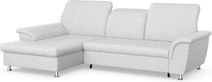 DOMO collection Hoekbank Franzi stiksels op de zitting B7T H: 278x162x80 cm L-model naar keuze met slaapfunctie bedkist en verstelbare hoofdsteun - Foto 5