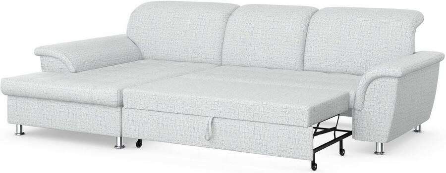 DOMO collection Hoekbank Franzi stiksels op de zitting B7T H: 278x162x80 cm L-model naar keuze met slaapfunctie bedkist en verstelbare hoofdsteun - Foto 4