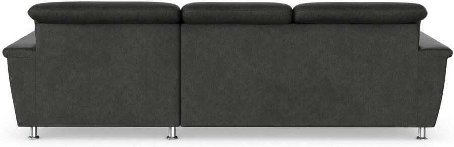 DOMO collection Hoekbank Franzi stiksels op de zitting B7T H: 278x162x80 cm L-model naar keuze met slaapfunctie bedkist en verstelbare hoofdsteun - Foto 4