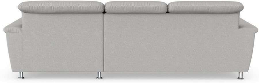 DOMO collection Hoekbank Franzi stiksels op de zitting B7T H: 278x162x80 cm L-model naar keuze met slaapfunctie bedkist en verstelbare hoofdsteun - Foto 4