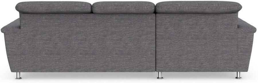 DOMO collection Hoekbank Franzi stiksels op de zitting B7T H: 278x162x80 cm L-model naar keuze met slaapfunctie bedkist en verstelbare hoofdsteun - Foto 4