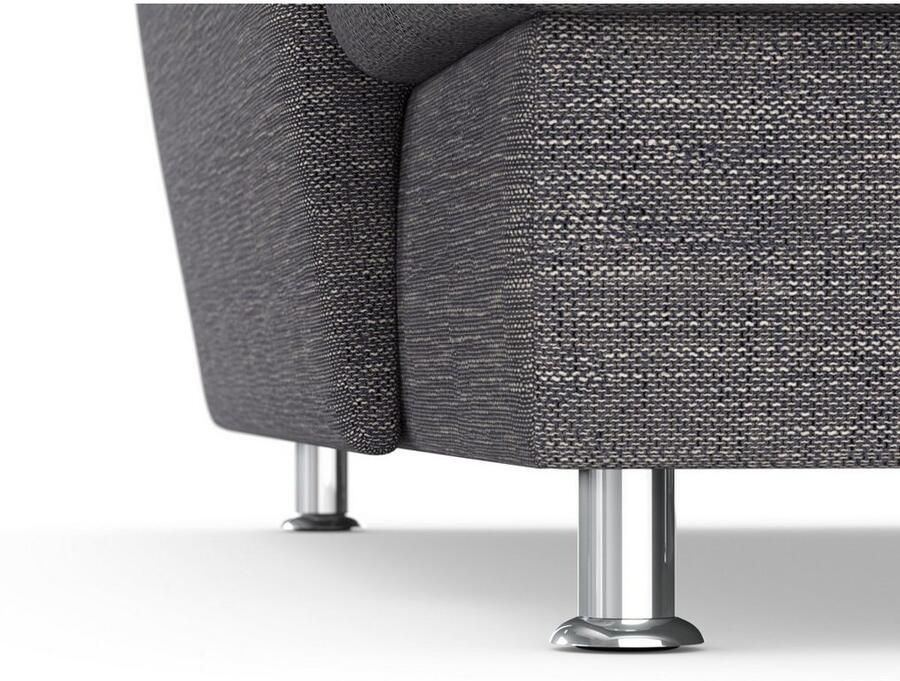 DOMO collection Hoekbank Franzi stiksels op de zitting B7T H: 278x162x80 cm L-model naar keuze met slaapfunctie bedkist en verstelbare hoofdsteun