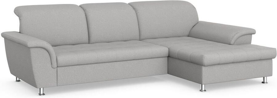 DOMO collection Hoekbank Franzi stiksels op de zitting B7T H: 278x162x80 cm L-model naar keuze met slaapfunctie bedkist en verstelbare hoofdsteun - Foto 3