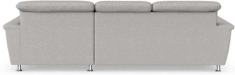 DOMO collection Hoekbank Franzi stiksels op de zitting B7T H: 278x162x80 cm L-model naar keuze met slaapfunctie bedkist en verstelbare hoofdsteun - Foto 4