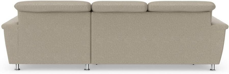 DOMO collection Hoekbank Franzi stiksels op de zitting B7T H: 278x162x80 cm L-model naar keuze met slaapfunctie bedkist en verstelbare hoofdsteun - Foto 6