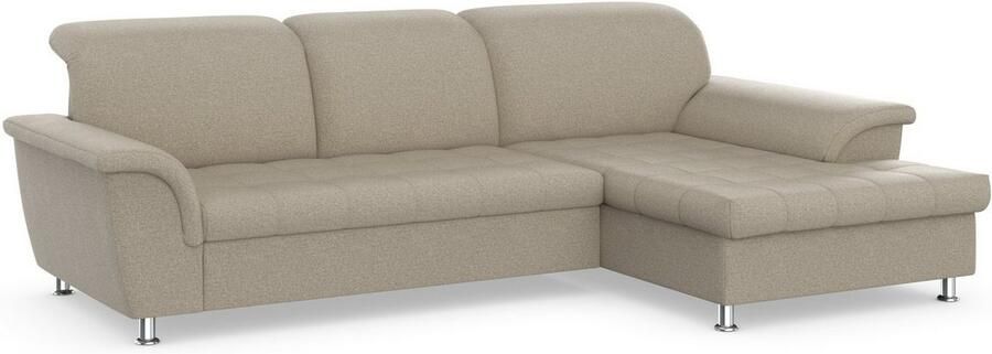 DOMO collection Hoekbank Franzi stiksels op de zitting B7T H: 278x162x80 cm L-model naar keuze met slaapfunctie bedkist en verstelbare hoofdsteun - Foto 3