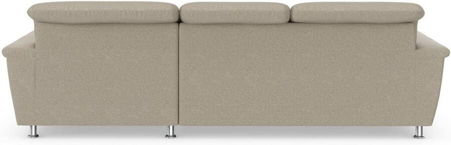 DOMO collection Hoekbank Franzi stiksels op de zitting B7T H: 278x162x80 cm L-model naar keuze met slaapfunctie bedkist en verstelbare hoofdsteun - Foto 4