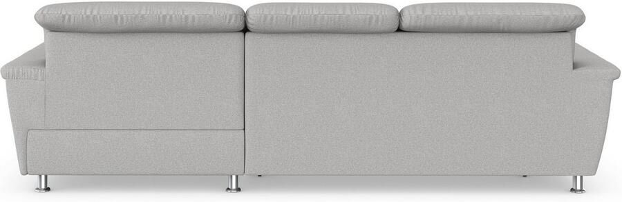 DOMO collection Hoekbank Franzi stiksels op de zitting B7T H: 278x162x80 cm L-model naar keuze met slaapfunctie bedkist en verstelbare hoofdsteun - Foto 8