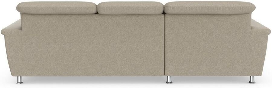 DOMO collection Hoekbank Franzi stiksels op de zitting B7T H: 278x162x80 cm L-model naar keuze met slaapfunctie bedkist en verstelbare hoofdsteun - Foto 4