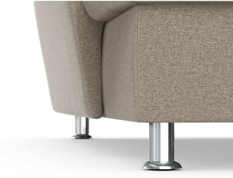 DOMO collection Hoekbank Franzi stiksels op de zitting B7T H: 278x162x80 cm L-model naar keuze met slaapfunctie bedkist en verstelbare hoofdsteun