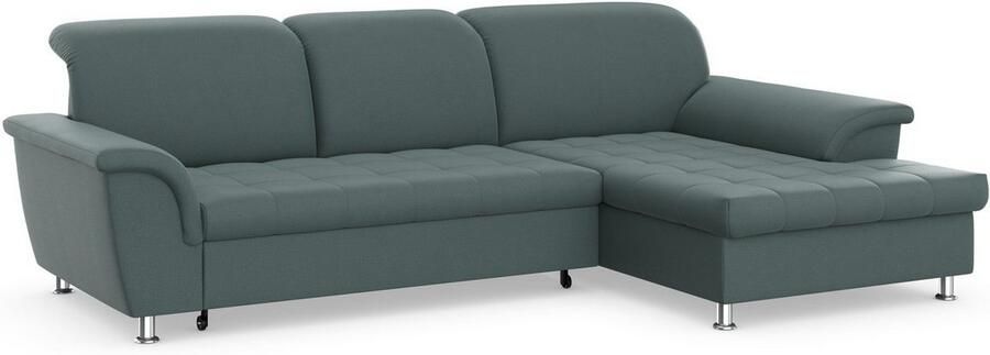 DOMO collection Hoekbank Franzi stiksels op de zitting B7T H: 278x162x80 cm L-model naar keuze met slaapfunctie bedkist en verstelbare hoofdsteun - Foto 5