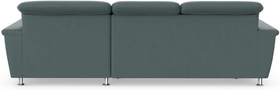 DOMO collection Hoekbank Franzi stiksels op de zitting B7T H: 278x162x80 cm L-model naar keuze met slaapfunctie bedkist en verstelbare hoofdsteun - Foto 6