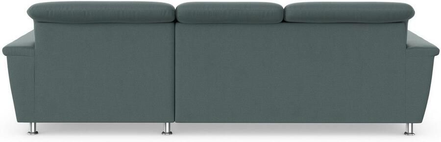 DOMO collection Hoekbank Franzi stiksels op de zitting B7T H: 278x162x80 cm L-model naar keuze met slaapfunctie bedkist en verstelbare hoofdsteun - Foto 4