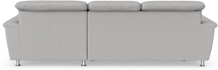 DOMO collection Hoekbank Franzi stiksels op de zitting B7T H: 278x162x80 cm L-model naar keuze met slaapfunctie bedkist en verstelbare hoofdsteun - Foto 7