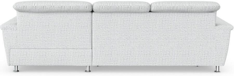 DOMO collection Hoekbank Franzi stiksels op de zitting B7T H: 278x162x80 cm L-model naar keuze met slaapfunctie bedkist en verstelbare hoofdsteun - Foto 6