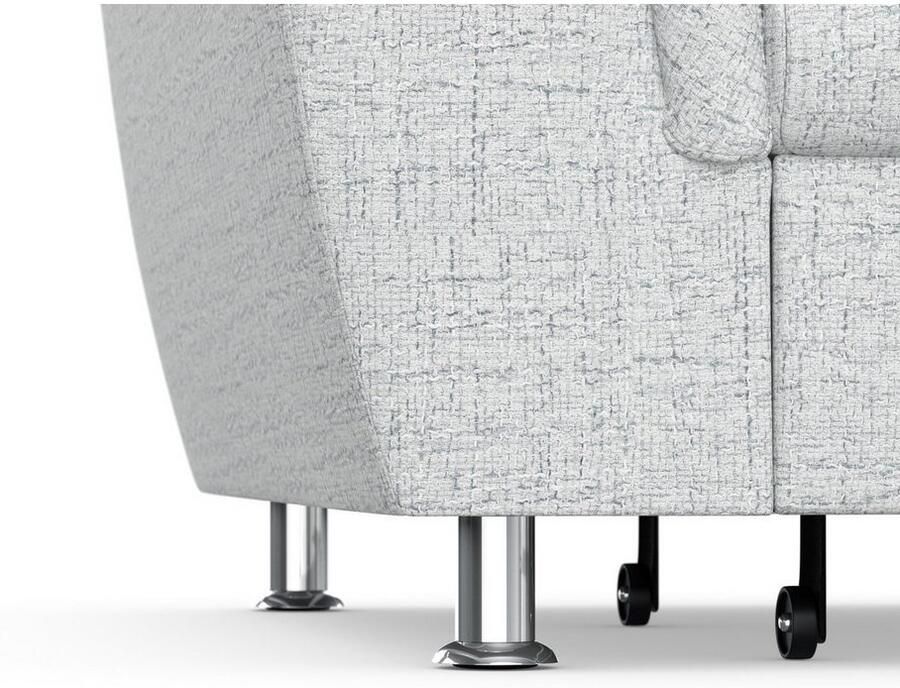 DOMO collection Hoekbank Franzi stiksels op de zitting B7T H: 278x162x80 cm L-model naar keuze met slaapfunctie bedkist en verstelbare hoofdsteun