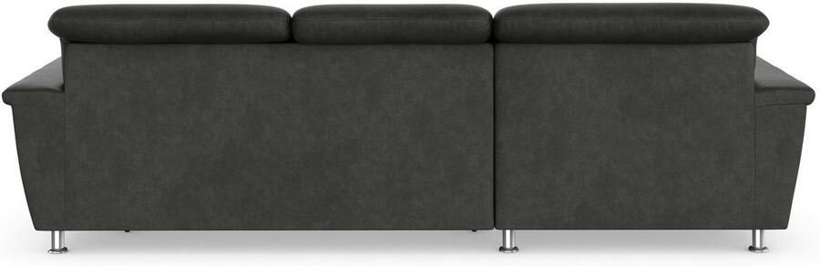 DOMO collection Hoekbank Franzi stiksels op de zitting B7T H: 278x162x80 cm L-model naar keuze met slaapfunctie bedkist en verstelbare hoofdsteun - Foto 6