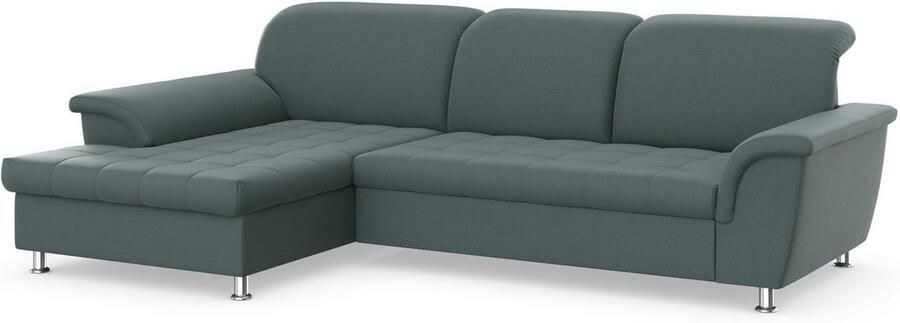 DOMO collection Hoekbank Franzi stiksels op de zitting B7T H: 278x162x80 cm L-model naar keuze met slaapfunctie bedkist en verstelbare hoofdsteun - Foto 4