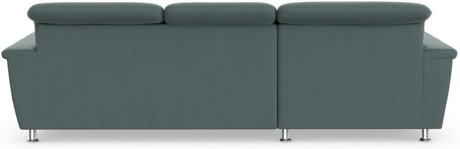 DOMO collection Hoekbank Franzi stiksels op de zitting B7T H: 278x162x80 cm L-model naar keuze met slaapfunctie bedkist en verstelbare hoofdsteun - Foto 5