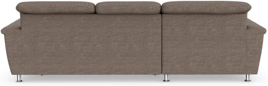 DOMO collection Hoekbank Franzi stiksels op de zitting B7T H: 278x162x80 cm L-model naar keuze met slaapfunctie bedkist en verstelbare hoofdsteun - Foto 6