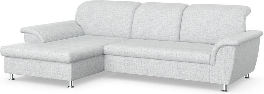 DOMO collection Hoekbank Franzi stiksels op de zitting B7T H: 278x162x80 cm L-model naar keuze met slaapfunctie bedkist en verstelbare hoofdsteun - Foto 3