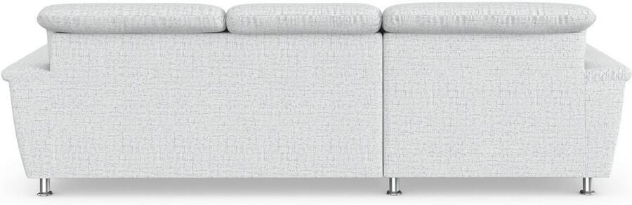 DOMO collection Hoekbank Franzi stiksels op de zitting B7T H: 278x162x80 cm L-model naar keuze met slaapfunctie bedkist en verstelbare hoofdsteun - Foto 4