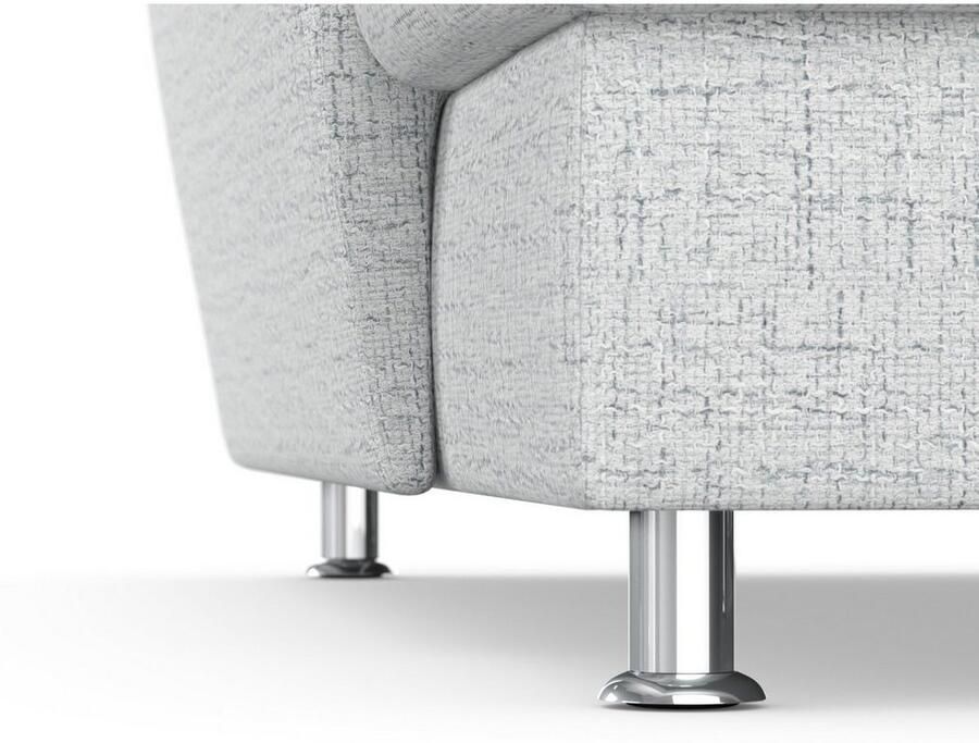 DOMO collection Hoekbank Franzi stiksels op de zitting B7T H: 278x162x80 cm L-model naar keuze met slaapfunctie bedkist en verstelbare hoofdsteun