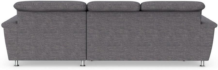 DOMO collection Hoekbank Franzi stiksels op de zitting B7T H: 278x162x80 cm L-model naar keuze met slaapfunctie bedkist en verstelbare hoofdsteun - Foto 6