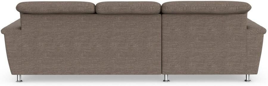 DOMO collection Hoekbank Franzi stiksels op de zitting B7T H: 278x162x80 cm L-model naar keuze met slaapfunctie bedkist en verstelbare hoofdsteun - Foto 5