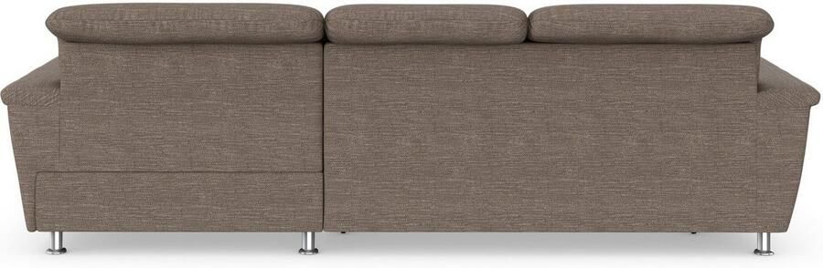 DOMO collection Hoekbank Franzi stiksels op de zitting B7T H: 278x162x80 cm L-model naar keuze met slaapfunctie bedkist en verstelbare hoofdsteun - Foto 7