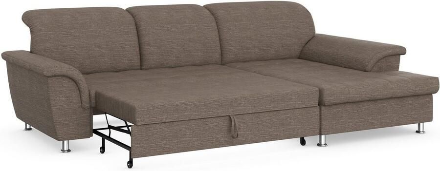 DOMO collection Hoekbank Franzi stiksels op de zitting B7T H: 278x162x80 cm L-model naar keuze met slaapfunctie bedkist en verstelbare hoofdsteun - Foto 5