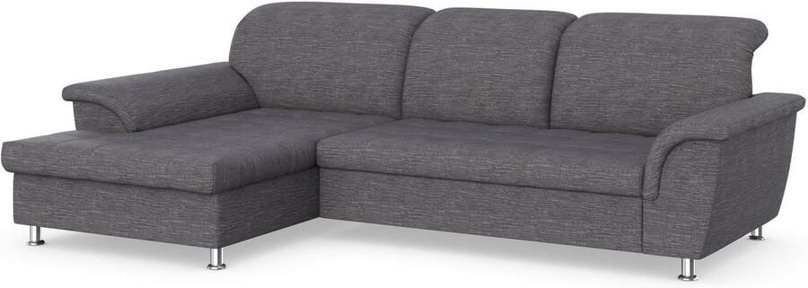 DOMO collection Hoekbank Franzi stiksels op de zitting B7T H: 278x162x80 cm L-model naar keuze met slaapfunctie bedkist en verstelbare hoofdsteun - Foto 3