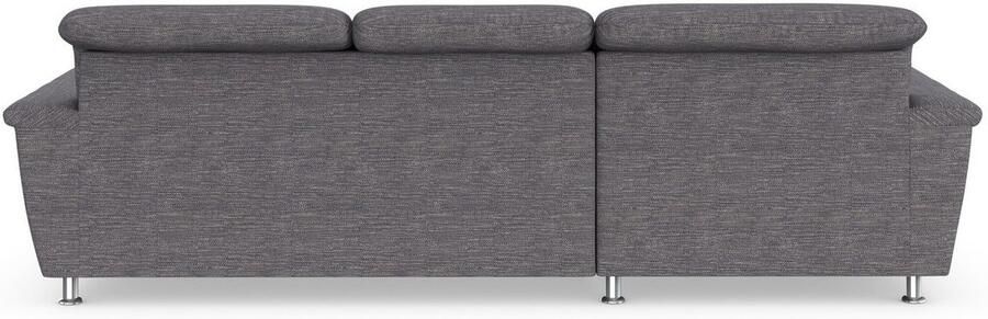 DOMO collection Hoekbank Franzi stiksels op de zitting B7T H: 278x162x80 cm L-model naar keuze met slaapfunctie bedkist en verstelbare hoofdsteun - Foto 4