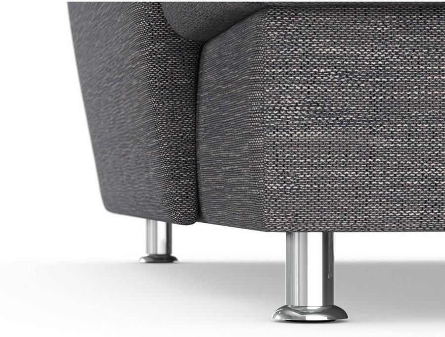 DOMO collection Hoekbank Franzi stiksels op de zitting B7T H: 278x162x80 cm L-model naar keuze met slaapfunctie bedkist en verstelbare hoofdsteun