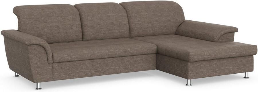 DOMO collection Hoekbank Franzi stiksels op de zitting B7T H: 278x162x80 cm L-model naar keuze met slaapfunctie bedkist en verstelbare hoofdsteun - Foto 3