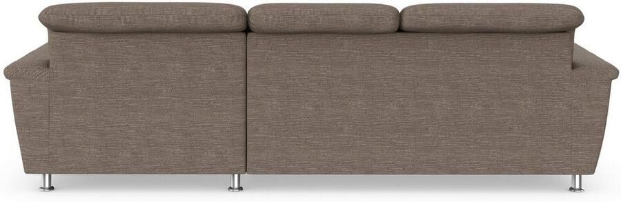 DOMO collection Hoekbank Franzi stiksels op de zitting B7T H: 278x162x80 cm L-model naar keuze met slaapfunctie bedkist en verstelbare hoofdsteun - Foto 4