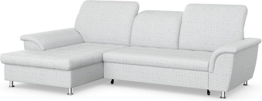 DOMO collection Hoekbank Franzi stiksels op de zitting B7T H: 278x162x80 cm L-model naar keuze met slaapfunctie bedkist en verstelbare hoofdsteun - Foto 5