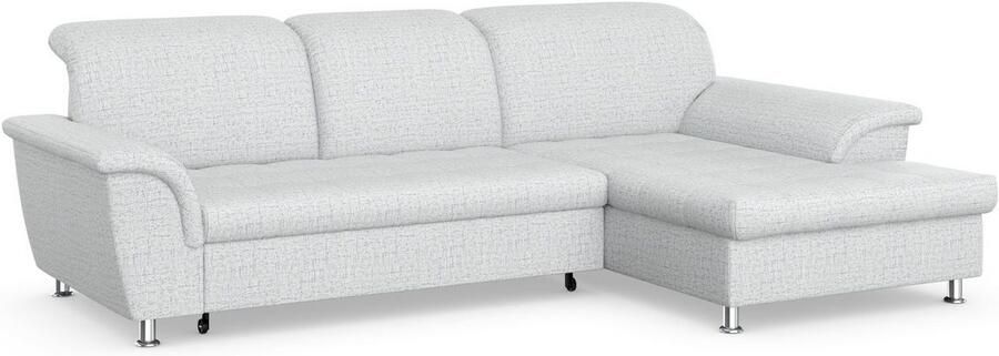 DOMO collection Hoekbank Franzi stiksels op de zitting B7T H: 278x162x80 cm L-model naar keuze met slaapfunctie bedkist en verstelbare hoofdsteun - Foto 6