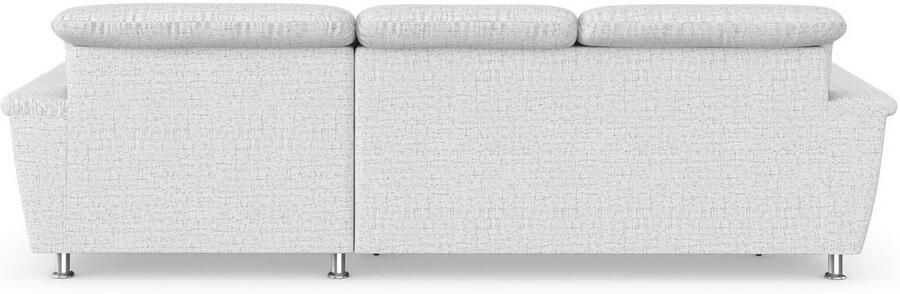 DOMO collection Hoekbank Franzi stiksels op de zitting B7T H: 278x162x80 cm L-model naar keuze met slaapfunctie bedkist en verstelbare hoofdsteun - Foto 7