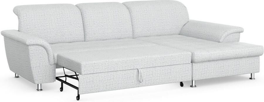 DOMO collection Hoekbank Franzi stiksels op de zitting B7T H: 278x162x80 cm L-model naar keuze met slaapfunctie bedkist en verstelbare hoofdsteun - Foto 4