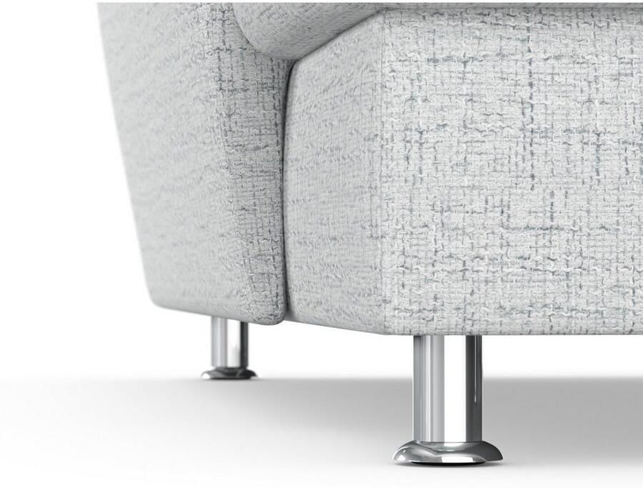 DOMO collection Hoekbank Franzi stiksels op de zitting B7T H: 278x162x80 cm L-model naar keuze met slaapfunctie bedkist en verstelbare hoofdsteun