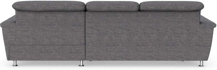 DOMO collection Hoekbank Franzi stiksels op de zitting B7T H: 278x162x80 cm L-model naar keuze met slaapfunctie bedkist en verstelbare hoofdsteun - Foto 7