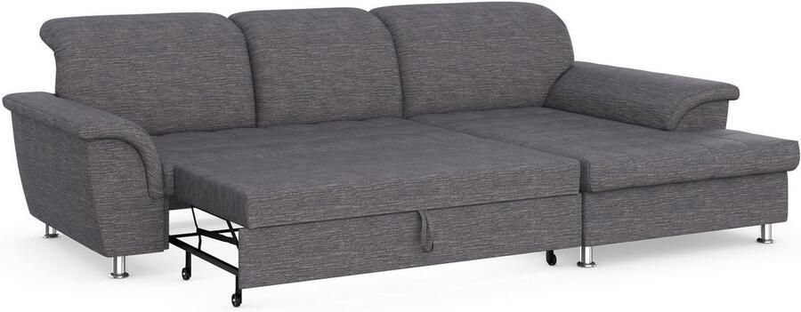 DOMO collection Hoekbank Franzi stiksels op de zitting B7T H: 278x162x80 cm L-model naar keuze met slaapfunctie bedkist en verstelbare hoofdsteun - Foto 4