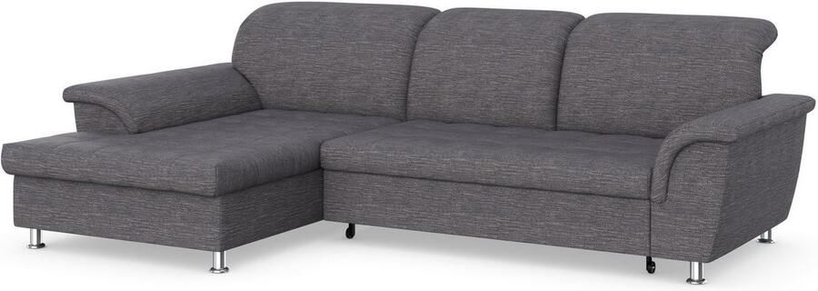 DOMO collection Hoekbank Franzi stiksels op de zitting B7T H: 278x162x80 cm L-model naar keuze met slaapfunctie bedkist en verstelbare hoofdsteun - Foto 5