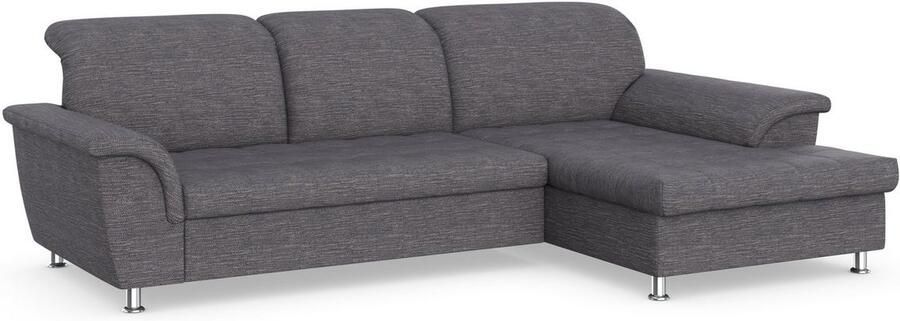 DOMO collection Hoekbank Franzi stiksels op de zitting B7T H: 278x162x80 cm L-model naar keuze met slaapfunctie bedkist en verstelbare hoofdsteun - Foto 3