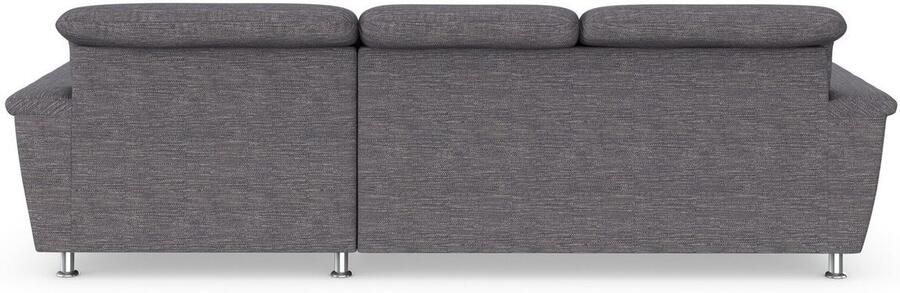 DOMO collection Hoekbank Franzi stiksels op de zitting B7T H: 278x162x80 cm L-model naar keuze met slaapfunctie bedkist en verstelbare hoofdsteun - Foto 4