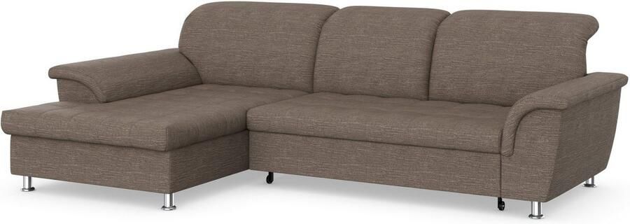 DOMO collection Hoekbank Franzi stiksels op de zitting B7T H: 278x162x80 cm L-model naar keuze met slaapfunctie bedkist en verstelbare hoofdsteun - Foto 6