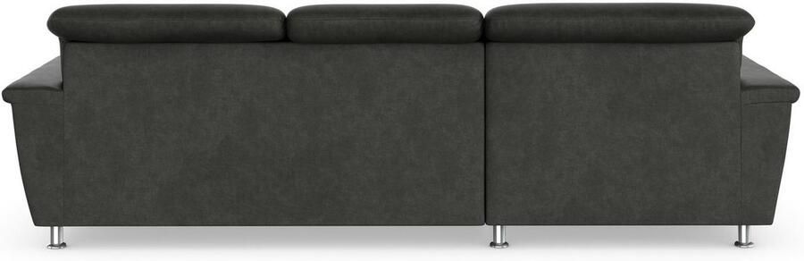 DOMO collection Hoekbank Franzi stiksels op de zitting B7T H: 278x162x80 cm L-model naar keuze met slaapfunctie bedkist en verstelbare hoofdsteun - Foto 4