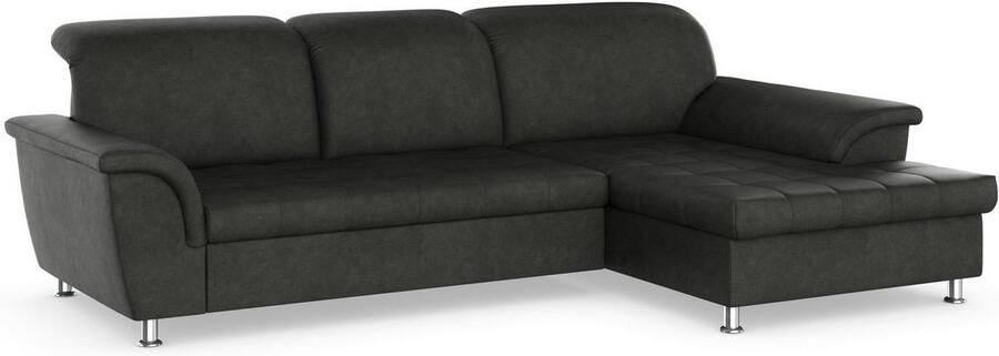 DOMO collection Hoekbank Franzi stiksels op de zitting B7T H: 278x162x80 cm L-model naar keuze met slaapfunctie bedkist en verstelbare hoofdsteun - Foto 3